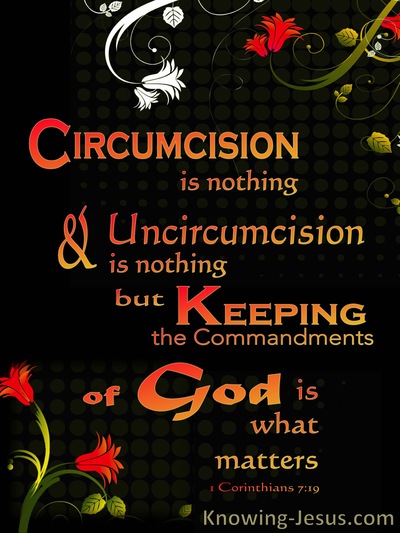 1 Corinthians 7:19 Circumcision  : UnCircumcision Are Nothing But Keeping God's Commandments (red)